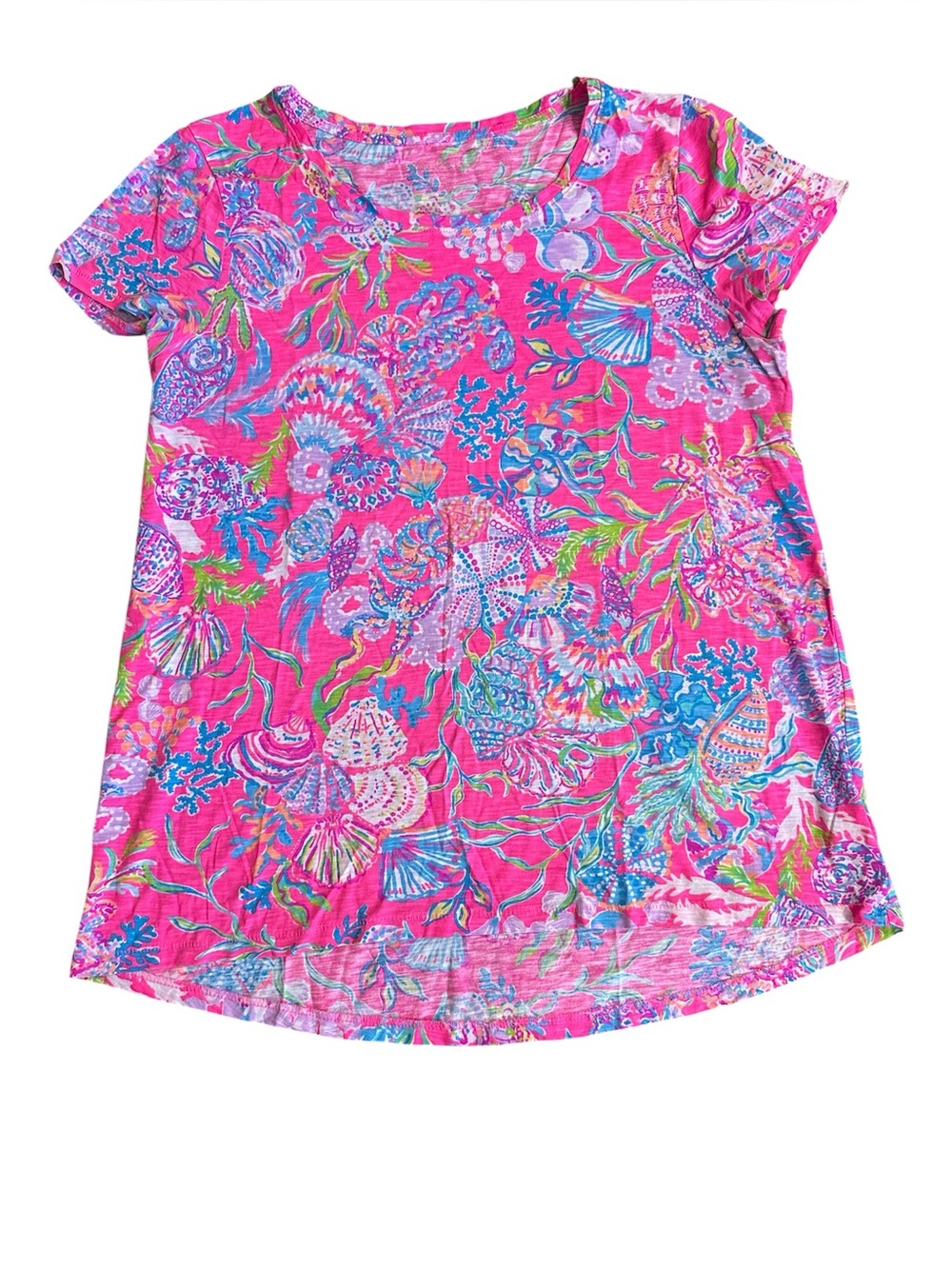 Lilly Pulitzer | Etta Scoop Neck Top | Urchin Pink Vitamin Sea | Size Small